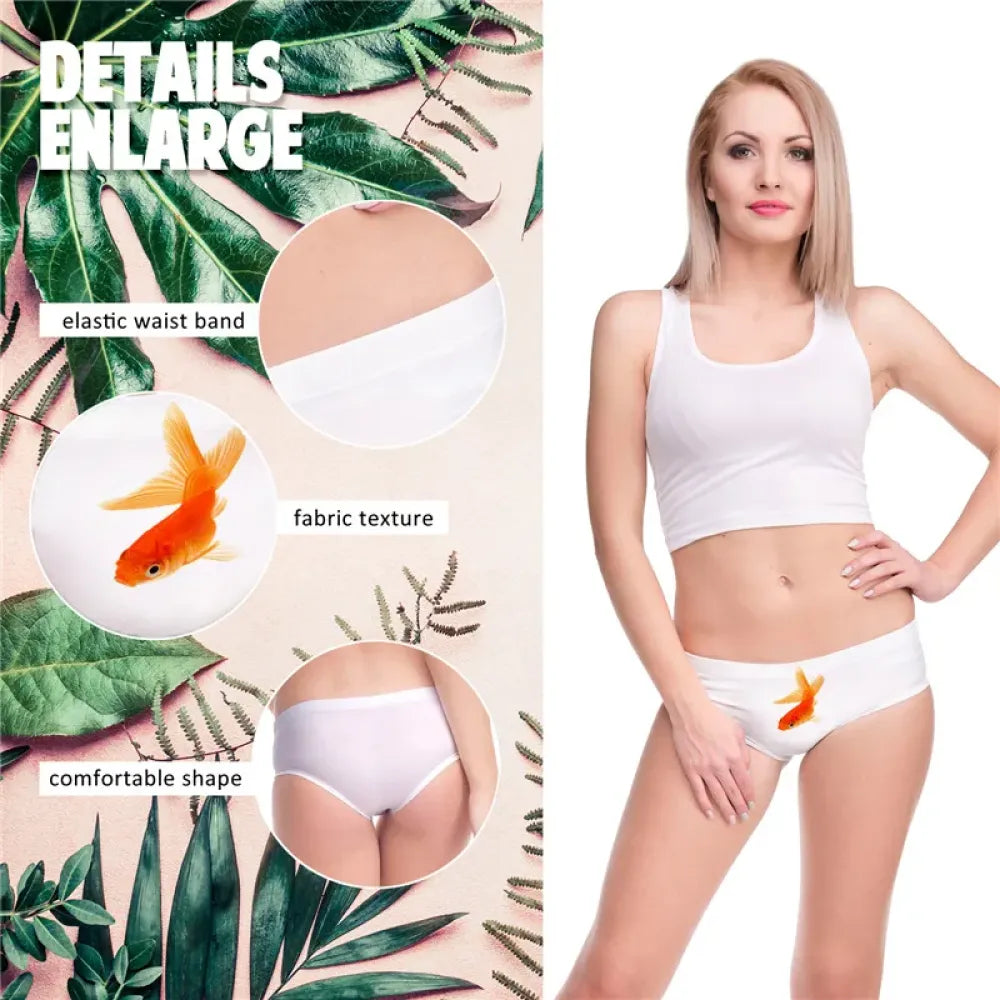 DeanFire Super Soft 3D Panties Underwear Women GOLDFISH